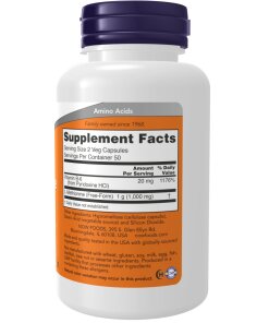 NOW - L-Metionin 500 mg med vitamin B6