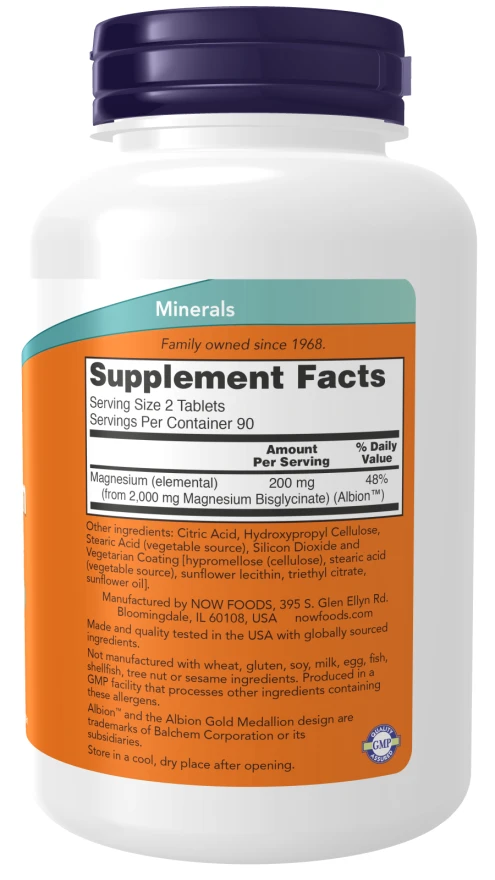 NOW - Magnesiumglycinat, 100 kapslar - Bild 2