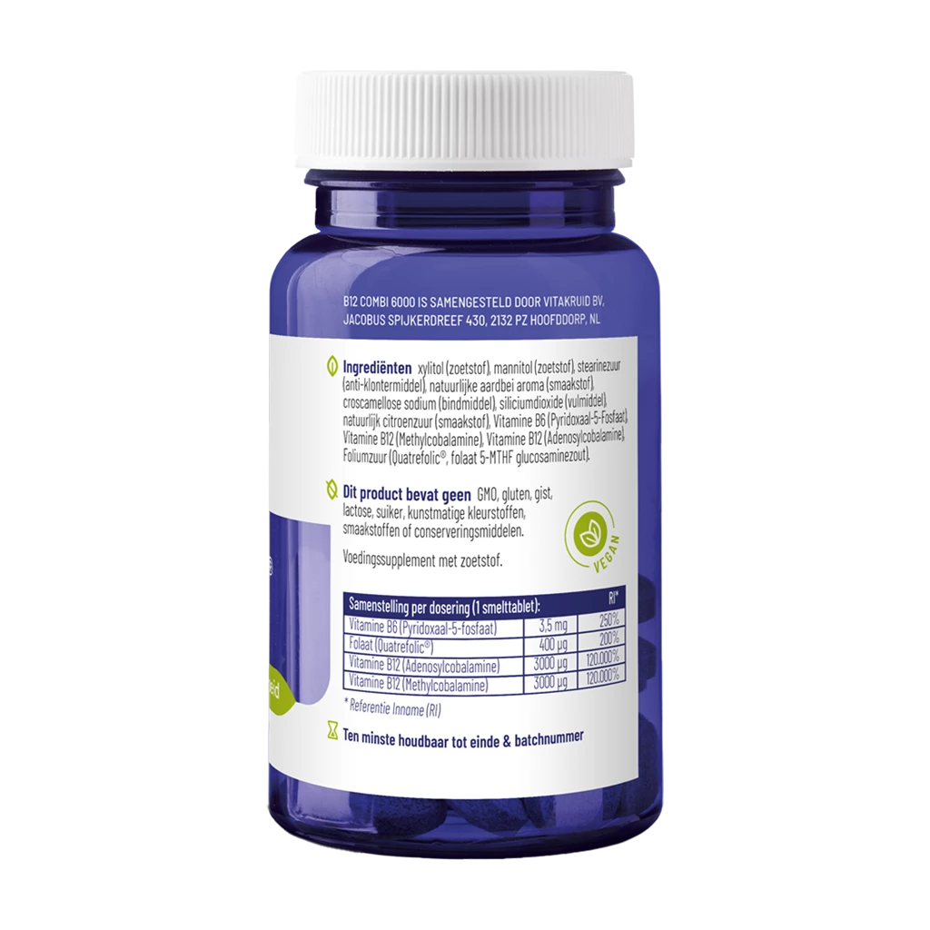 B12 Combi 6000® - Vitamin B12 med Folsyra och P-5-P, 6000 mcg - Bild 4