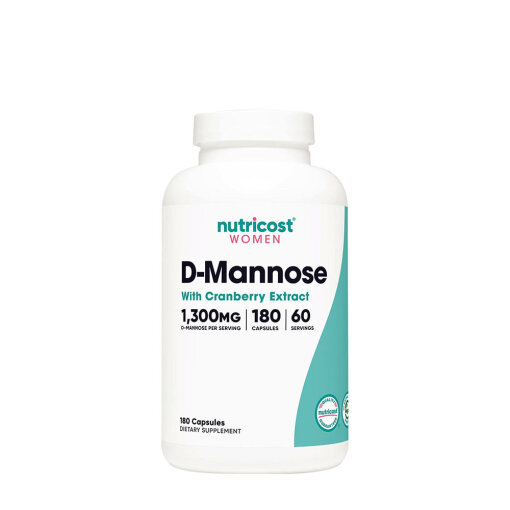 Nutricost - D-Mannose with Cranberry Extract for Women 1300 mg (180 Capsules)