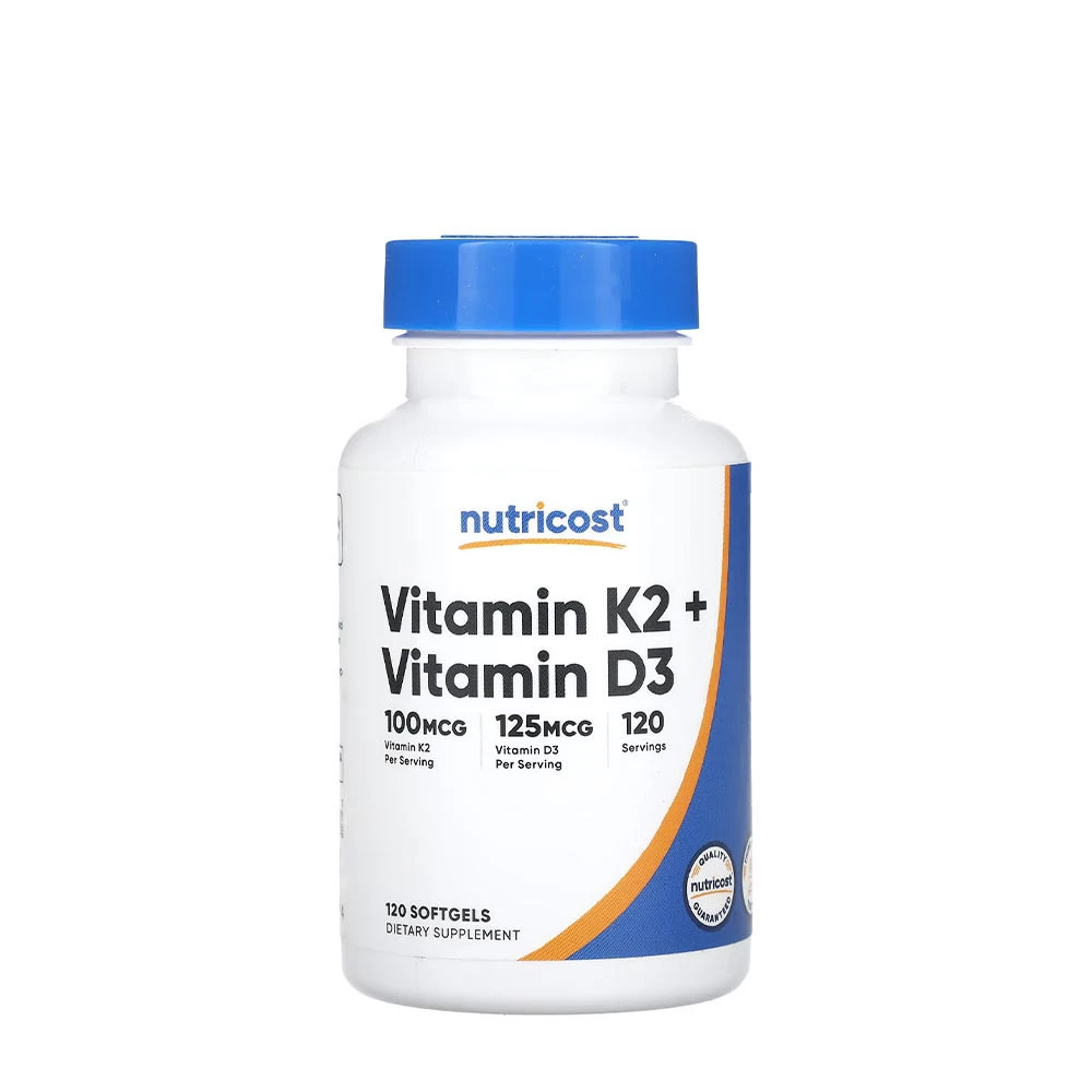 Nutricost - Vitamin K2 (MK7) (100 mcg) + Vitamin D3 (5000 IU) (120 Softgels)