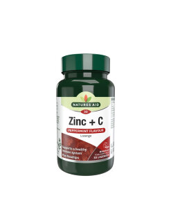 Natures Aid Zinc + C Lozenge - Peppermint Flavour (30 Lozenges)