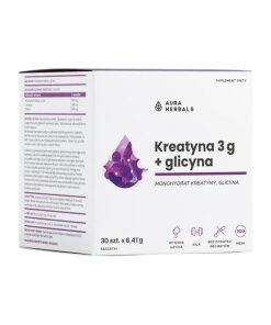 AURA HERBALS Creatine Monohydrate 3 g + Glicyne sachets (30 pcs)