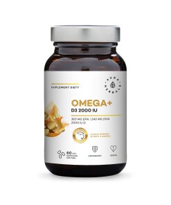 AURA HERBALS Omega+ Vitamin D3 2000 IU (60 sgel caps)