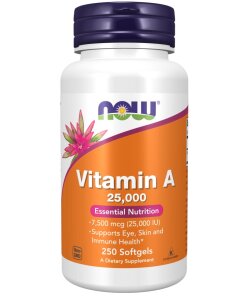 NOW Vitamin A 25000 IU (250 Softgels)