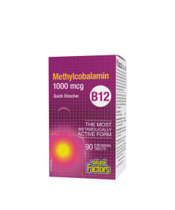 Natural Factors B12 Methylcobalamin 1000 mcg (90 Tablets)