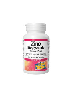 Natural Factors Zinc Bisglycinate 25 mg  (120 Capsules)