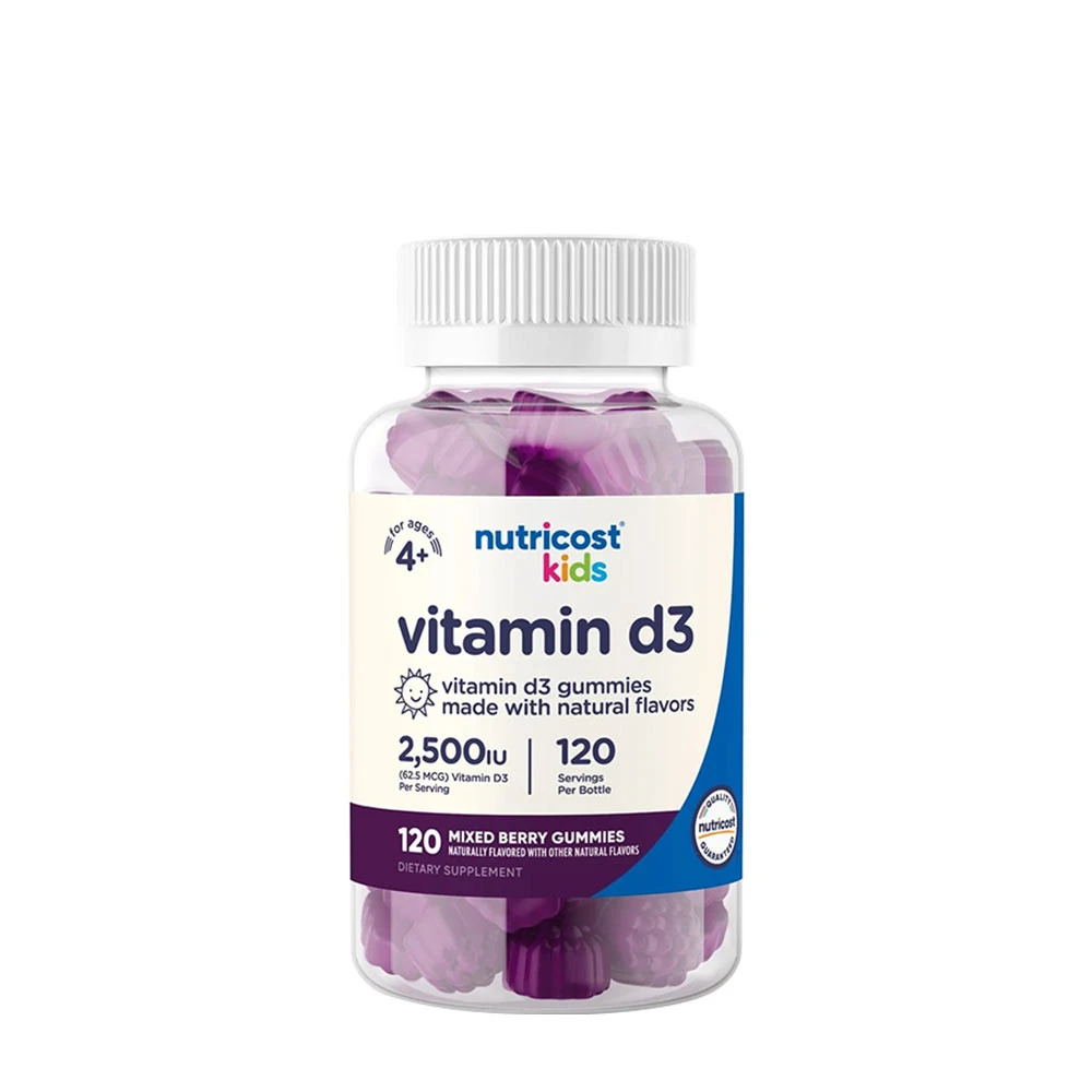 Nutricost - Barn Vitamin D3 Gummies, Blandade Bär 120 St