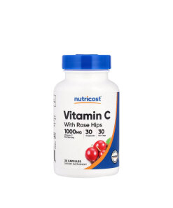 Nutricost Vitamin C with Rose Hips Capsules (30 Capsules)