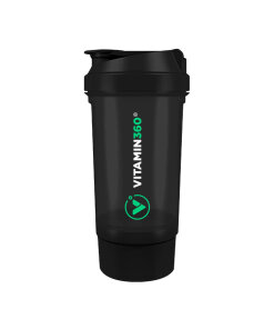 Vitamin360 Wave Shaker (500 ml + 150 ml) (Black)