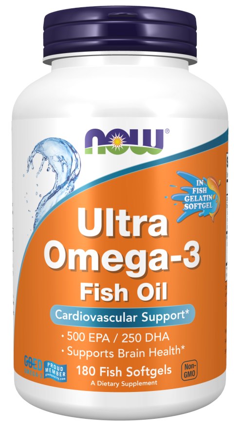 NOW Foods - Ultra Omega-3 (In Fish Gelatin Softgels) - 180 fish softgels