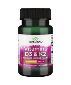 Swanson - SWANSON Witamina D3 2000IU + K2 75mcg 60vcaps